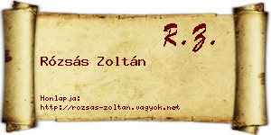 Rózsás Zoltán névjegykártya